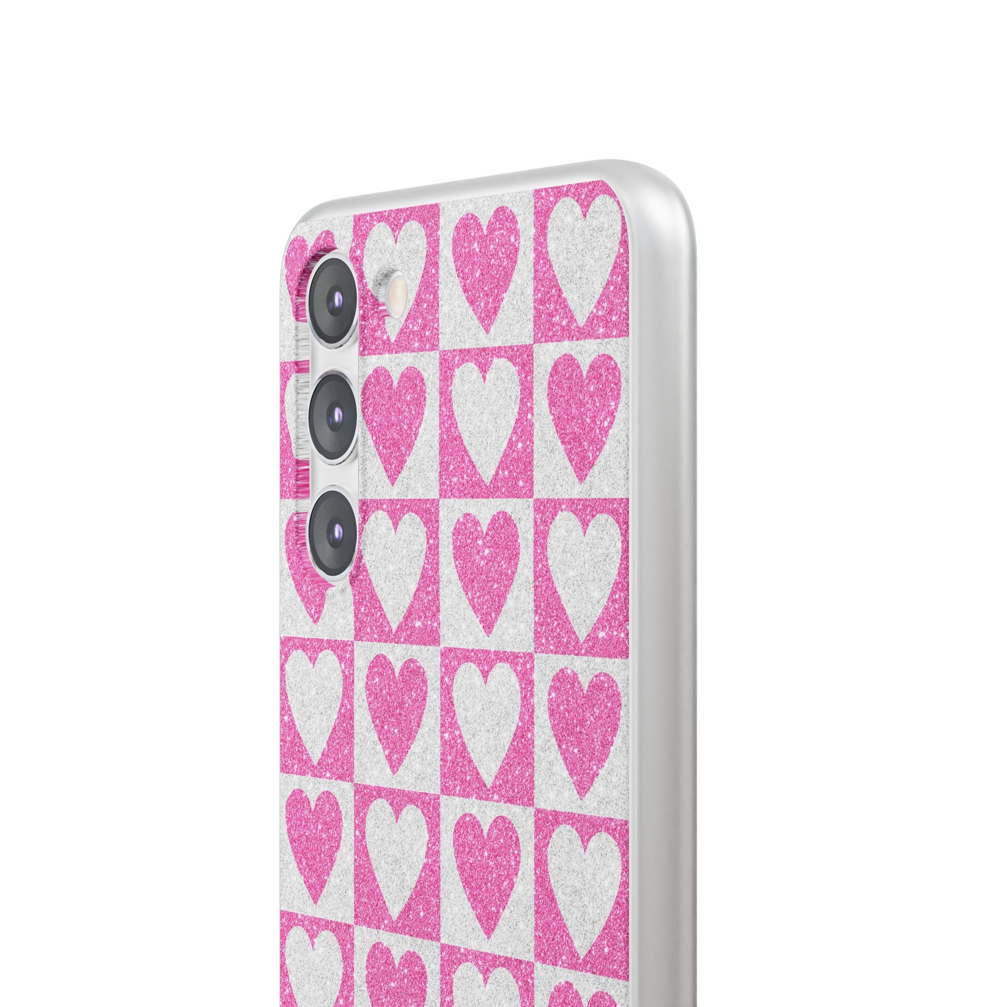 Glitter Herz Gitter Samsung S23 Plus Case - Soft