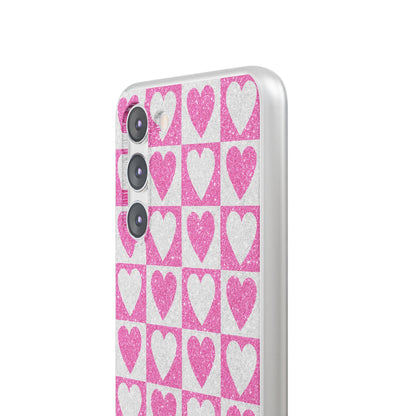 Glitter Herz Gitter Samsung S23 Plus Case - Soft