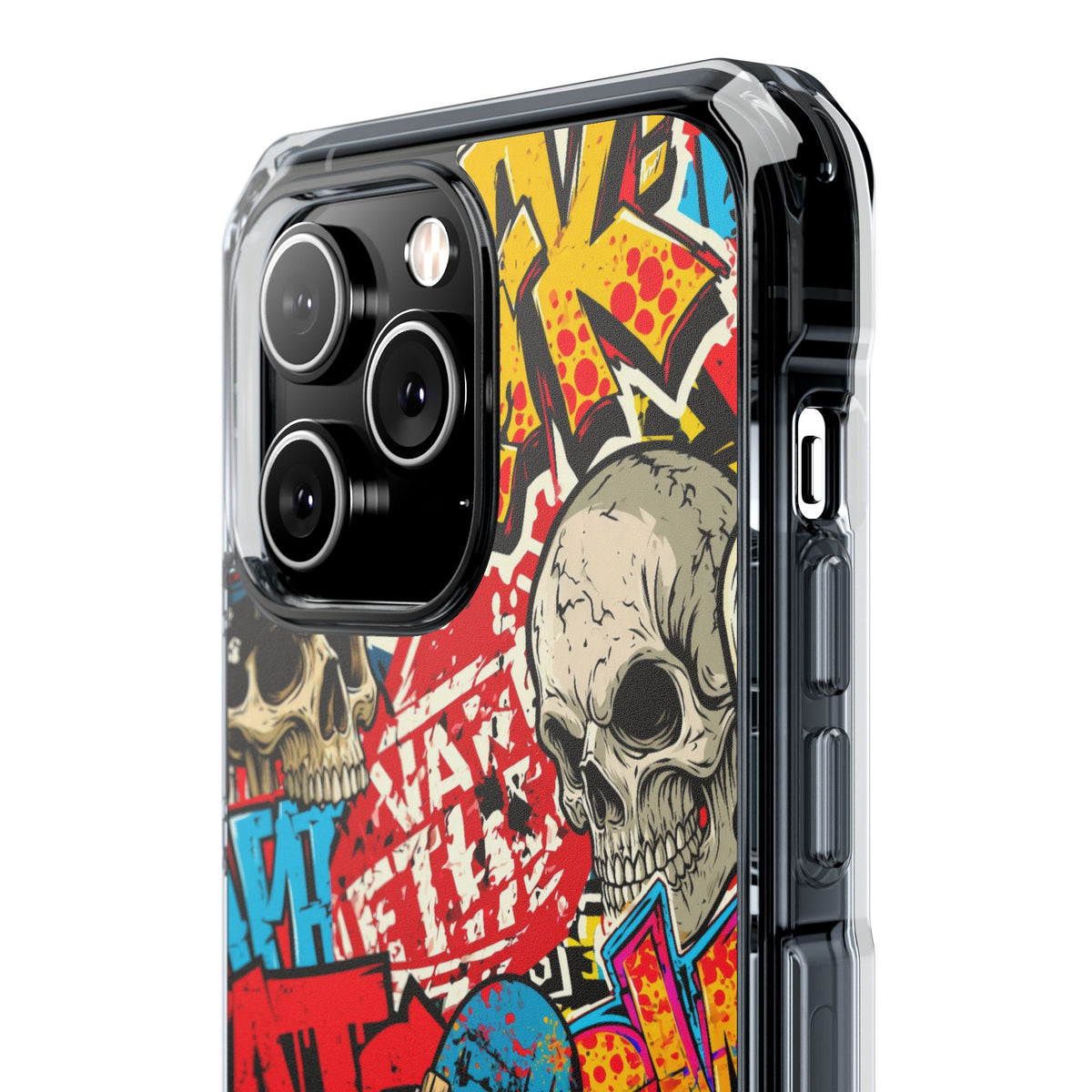 Skate Skull Riot · Clear Impact Magnetic Phone Case for iPhone · Red