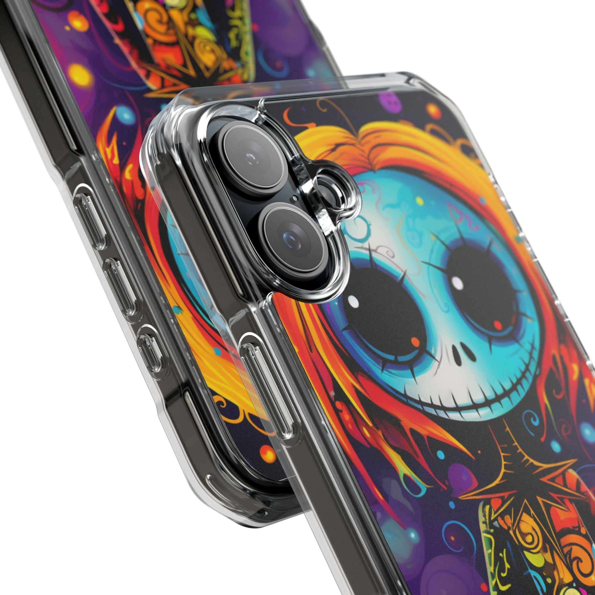 Blue Skull Swirl iPhone 16 Case - Impact - CASE•BOB
