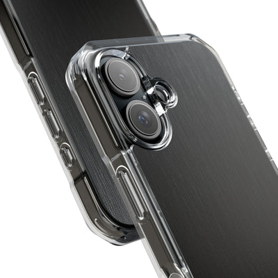 Obsidian Brushed Steel · Clear Impact Magnetic Phone Case for iPhone ·  Black