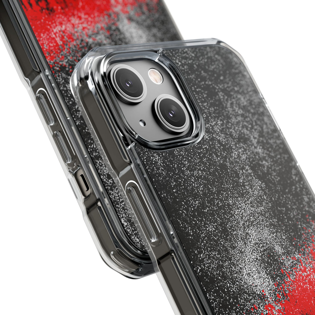 Crimson Noir Drip · Clear Impact Magnetic Phone Case for iPhone ·  Black