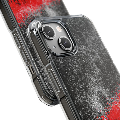 Crimson Noir Drip · Clear Impact Magnetic Phone Case for iPhone ·  Black