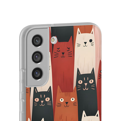 Elongated Cats Black Samsung S22 Plus Case - Soft