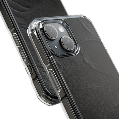 Obsidian Stucco Relief · Clear Impact Magnetic Phone Case for iPhone ·  Black