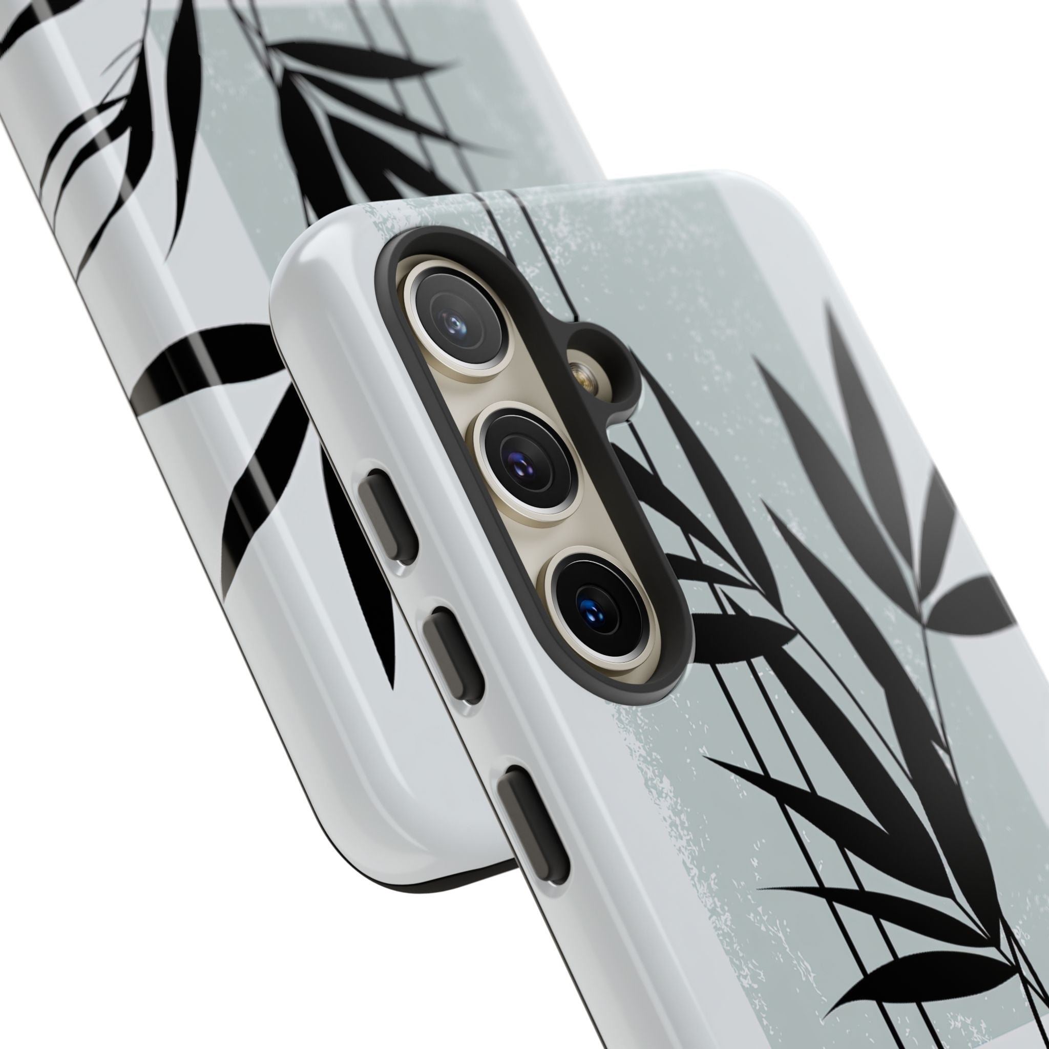 Grey Tough Phone Case for Samsung - Sage Bamboo Noir