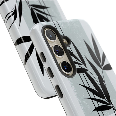 Grey Tough Phone Case for Samsung - Sage Bamboo Noir