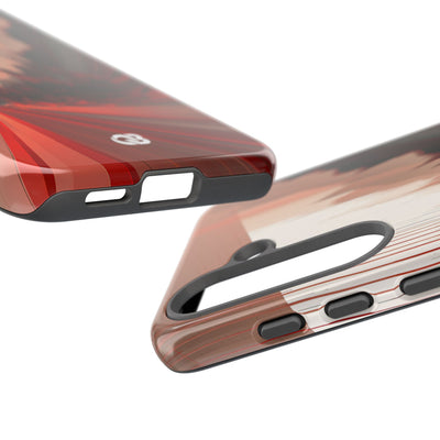 Red Tough Phone Case for Samsung - Crimson Pulse Horizon