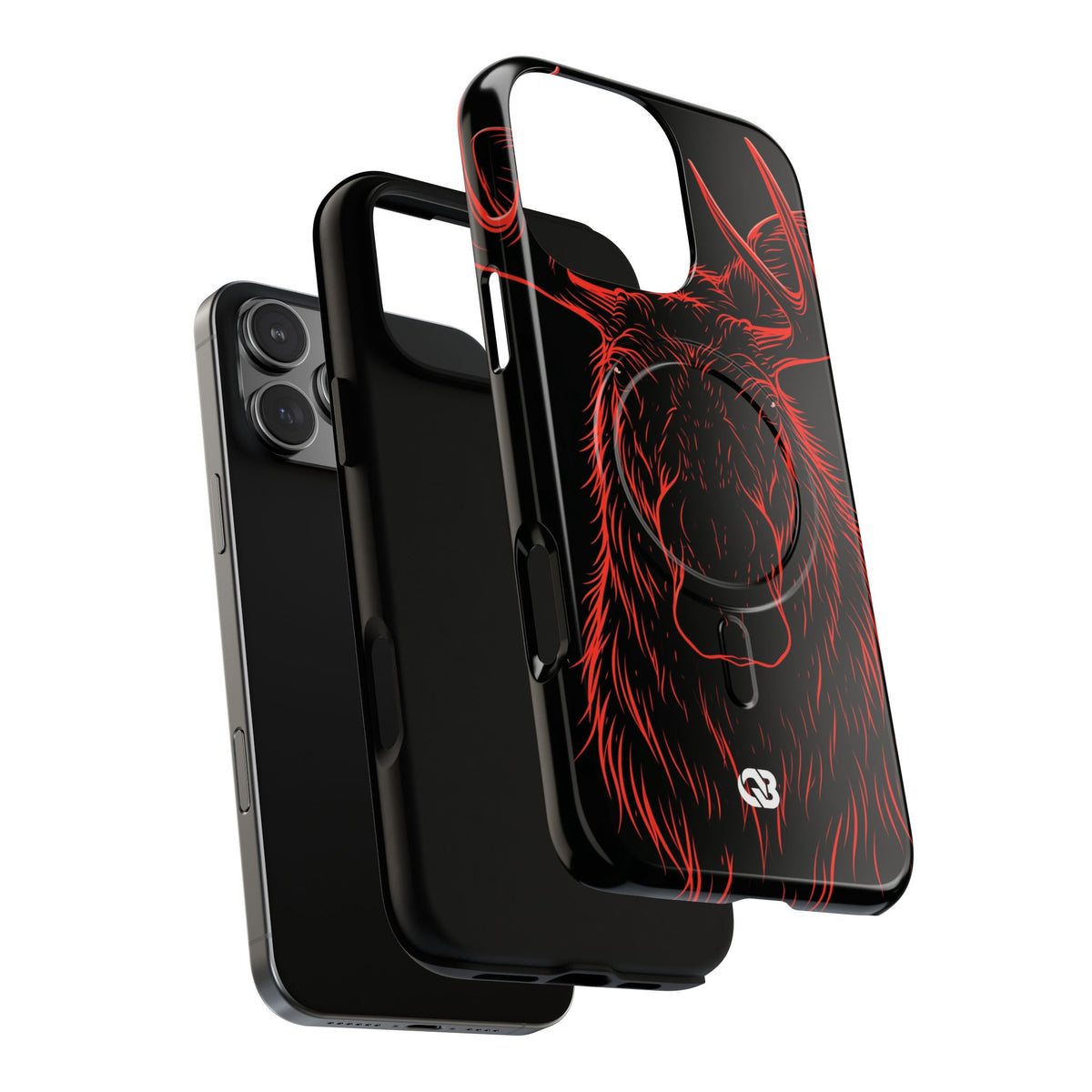 Crimson Horizon Moose · Tough 2.0 Magnetic Phone Case for iPhone · Black