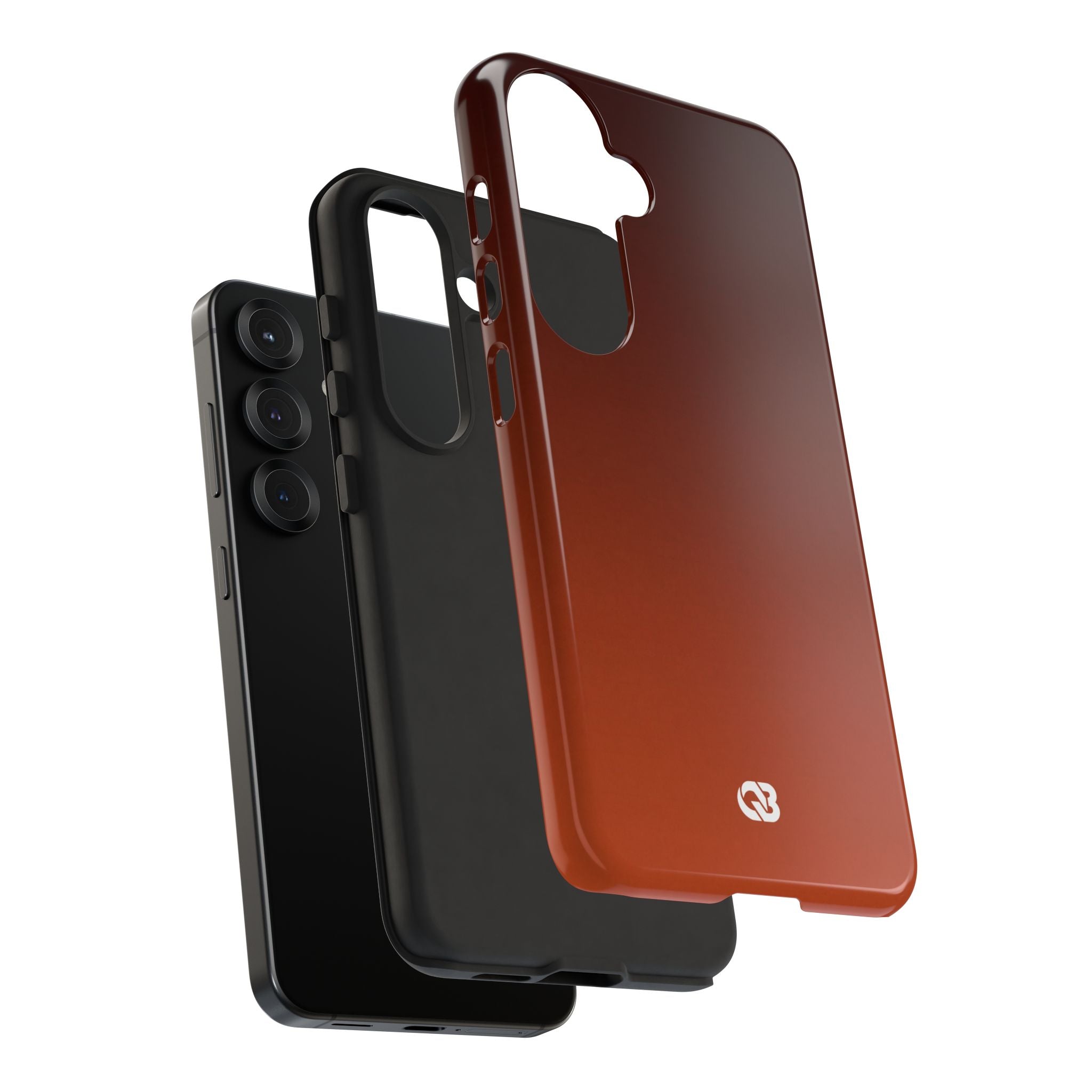 Orange Tough Phone Case for Samsung - Obsidian Ember Fade