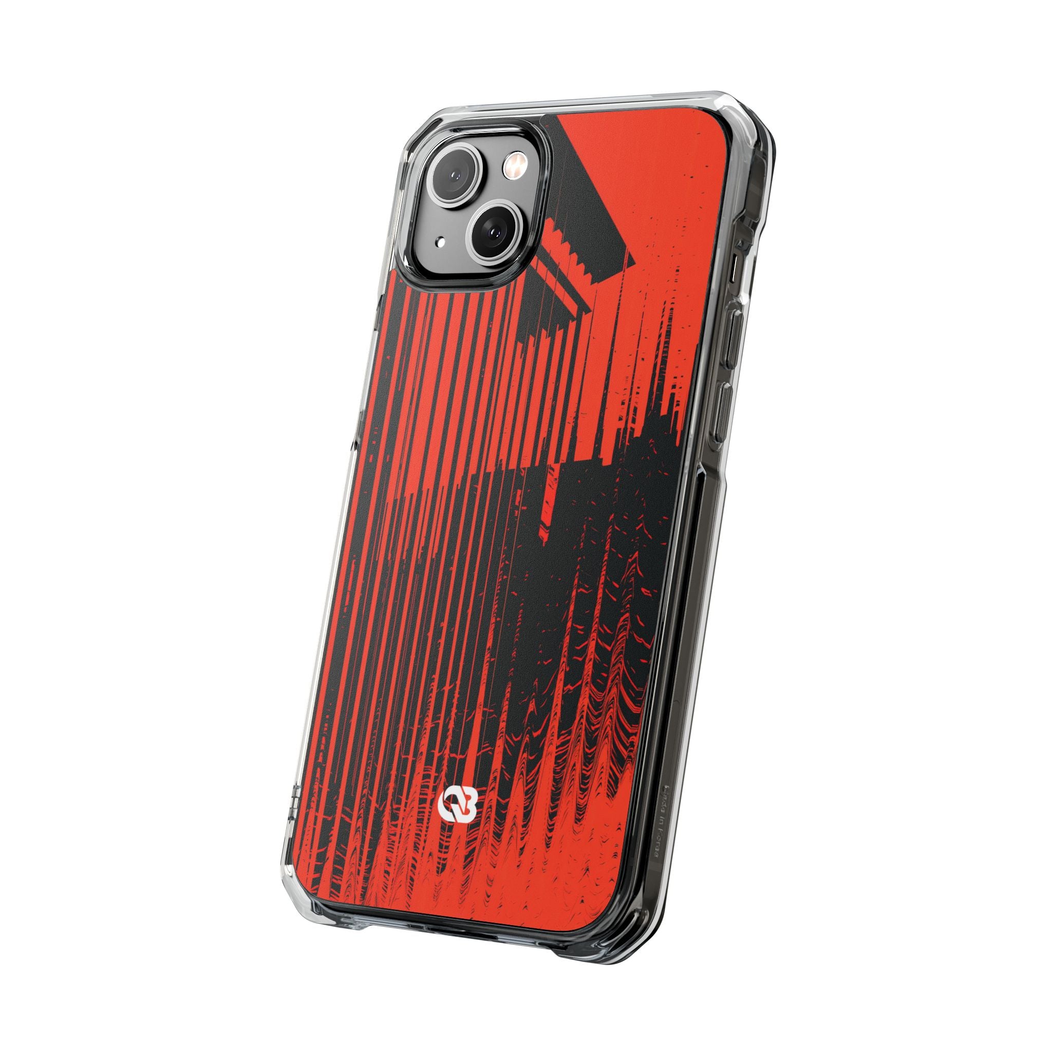 Red Impact MagSafe Phone Case for iPhone - Crimson Brutalist Distortion