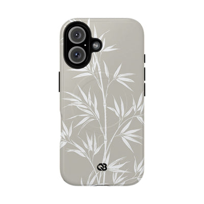 Beige Tough 2.0 Magsafe Phone Case for iPhone - Sandstone Bamboo Stalks