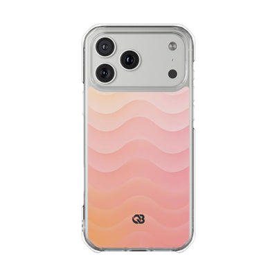 Blush Horizon Waves · Clear Impact Magnetic Phone Case for iPhone · Pink