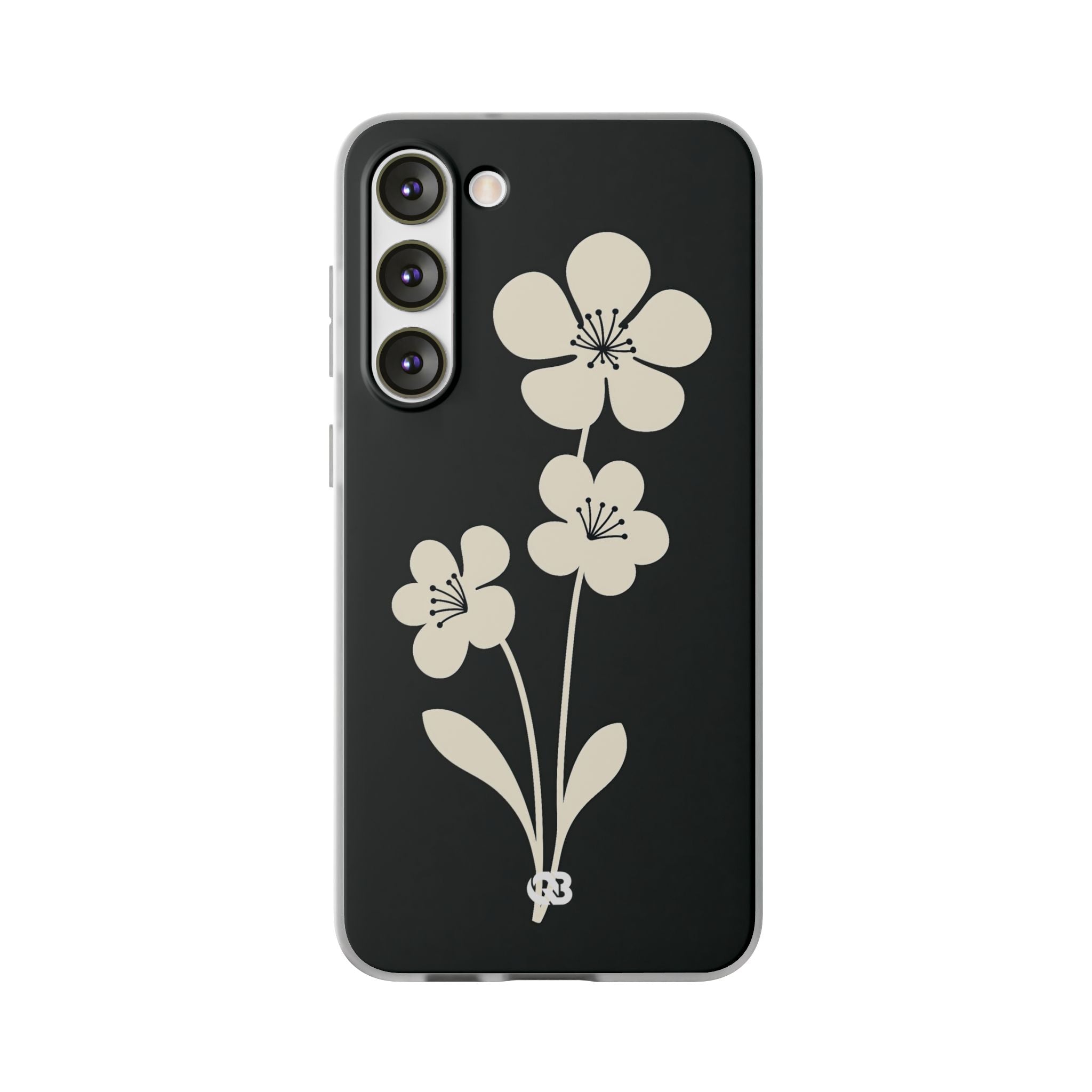 Black Lite Phone Case for Samsung - Obsidian Cream Bloom