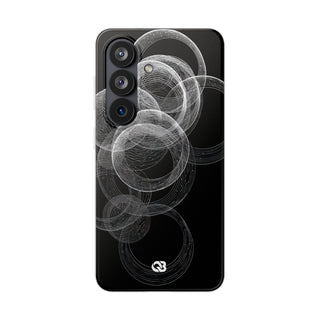 Black Lite Phone Case for Samsung - Kinetic Wireframe Orbit