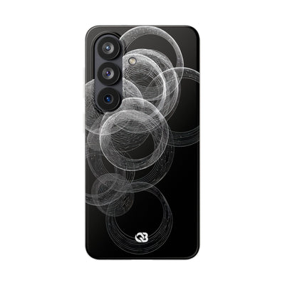 Black Lite Phone Case for Samsung - Kinetic Wireframe Orbit