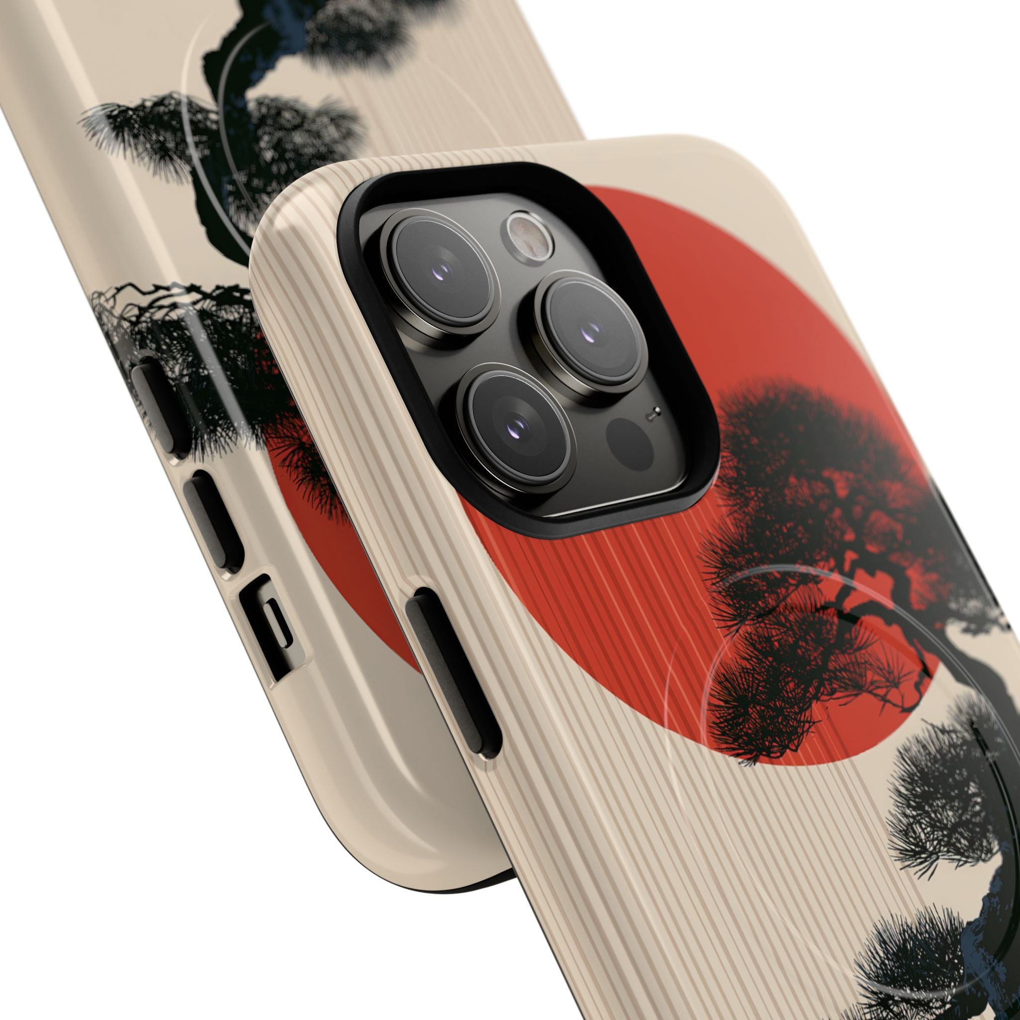 Beige Tough 2.0 Magsafe Phone Case for iPhone - Kyoto Crimson Pine