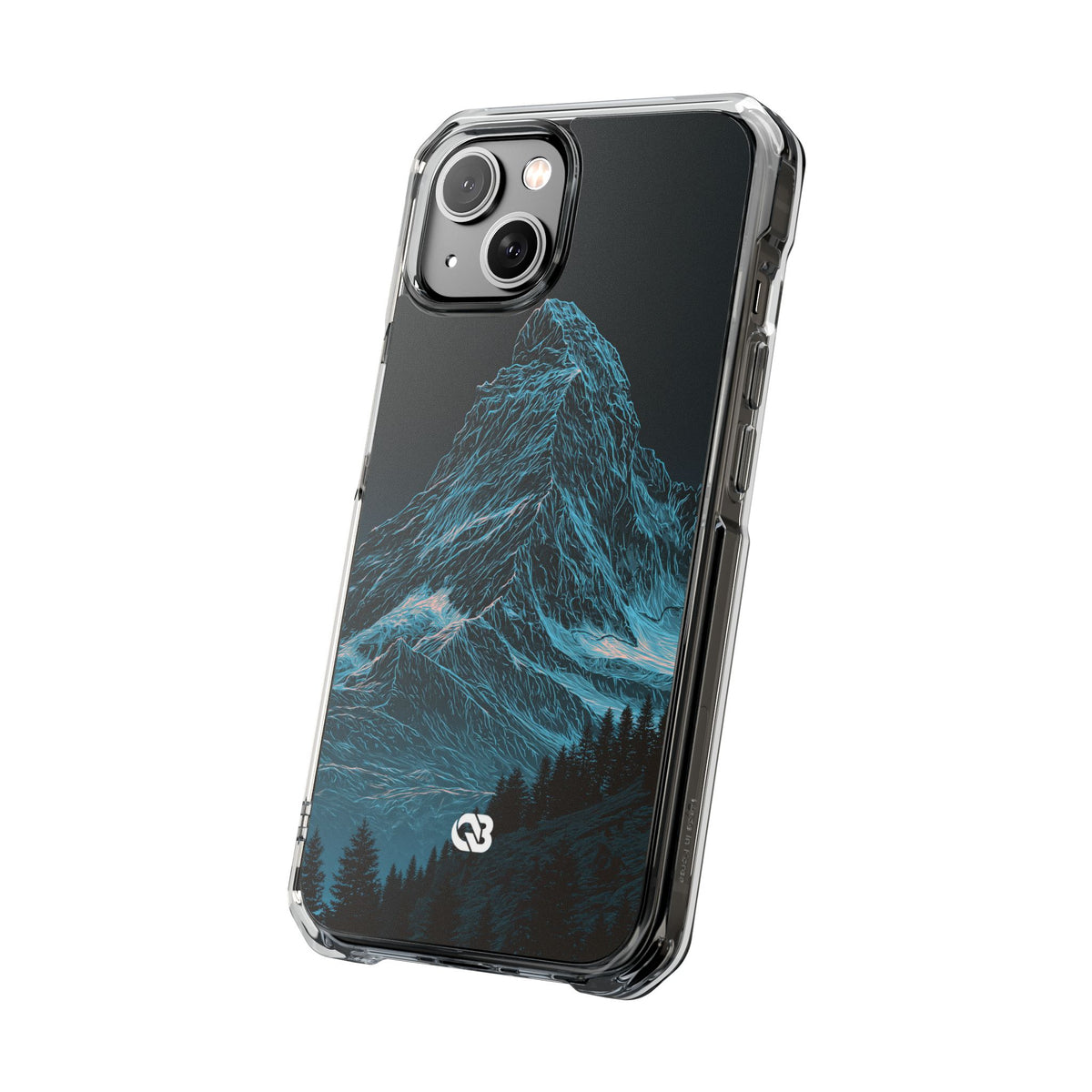 Glacial Alpine Peak · Clear Impact Magnetic Phone Case for iPhone · Blue