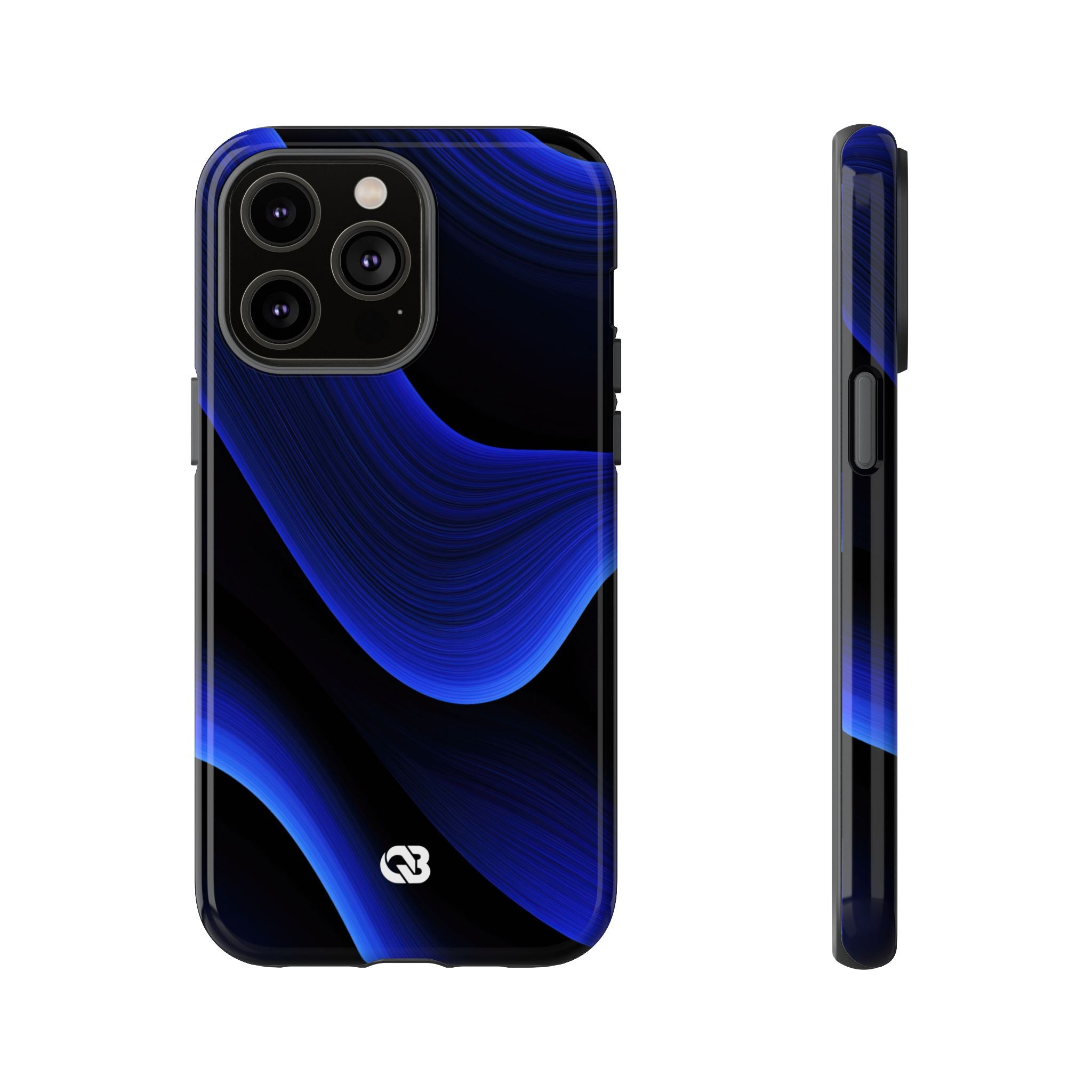 Blue Tough Phone Case for iPhone - Electric Cobalt Flow