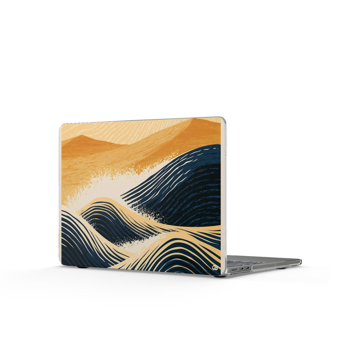 Golden Horizon Waves · Clear Hard Case for MacBook · Blue