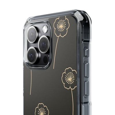 Black Impact MagSafe Phone Case for iPhone - Obsidian Sand Petals