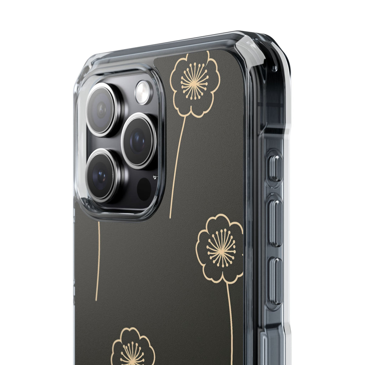 Nocturne Bloom Contours · Clear Impact Magnetic Phone Case for iPhone ·  Black