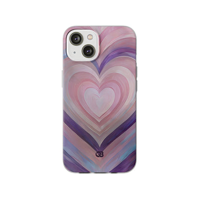 Lavender Pulse Hearts · Soft Mobilskal för iPhone