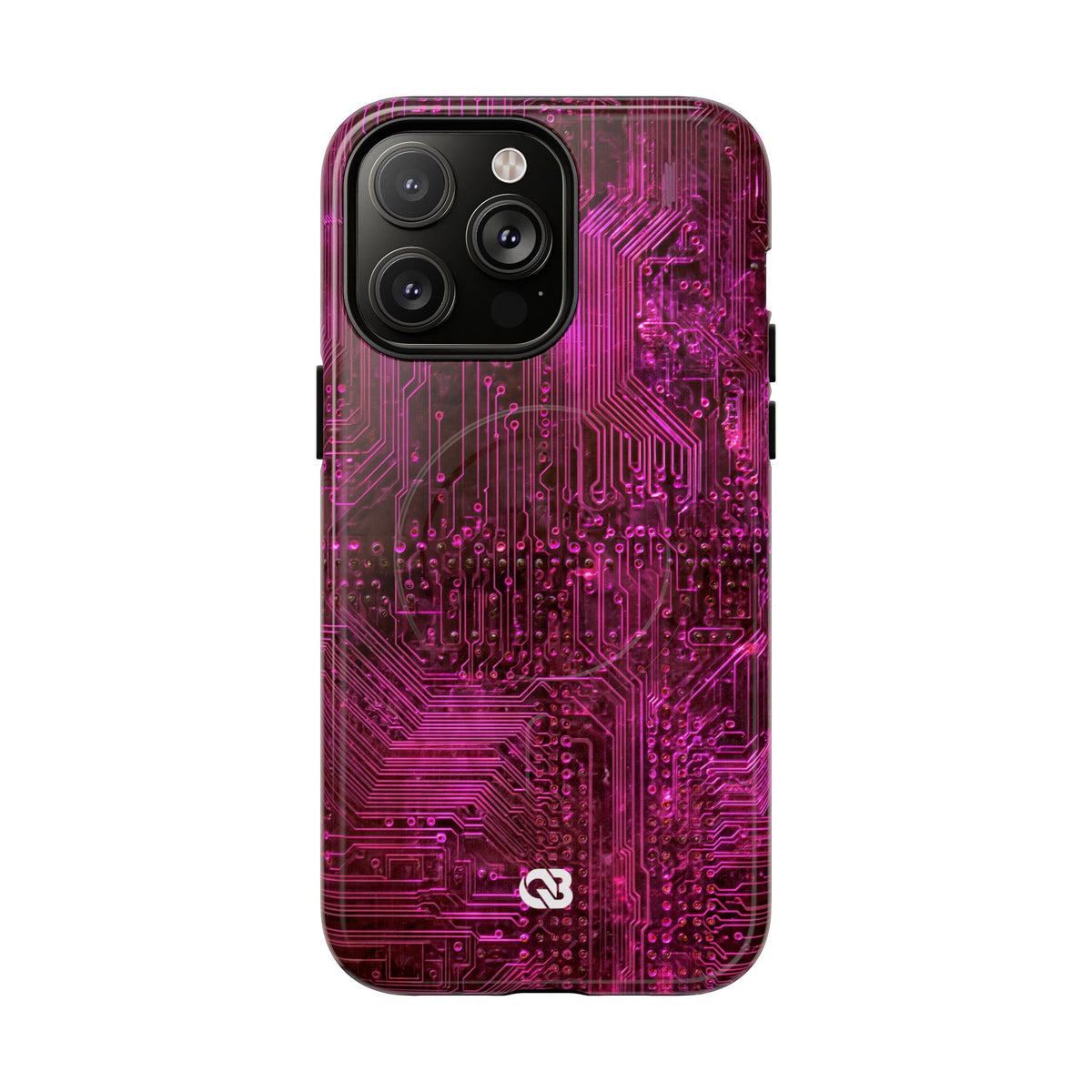 Magenta Circuit Trace · Tough 2.0 Magnetic Phone Case for iPhone · Pink