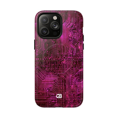 Magenta Circuit Trace · Tough 2.0 Magnetic Phone Case for iPhone · Pink