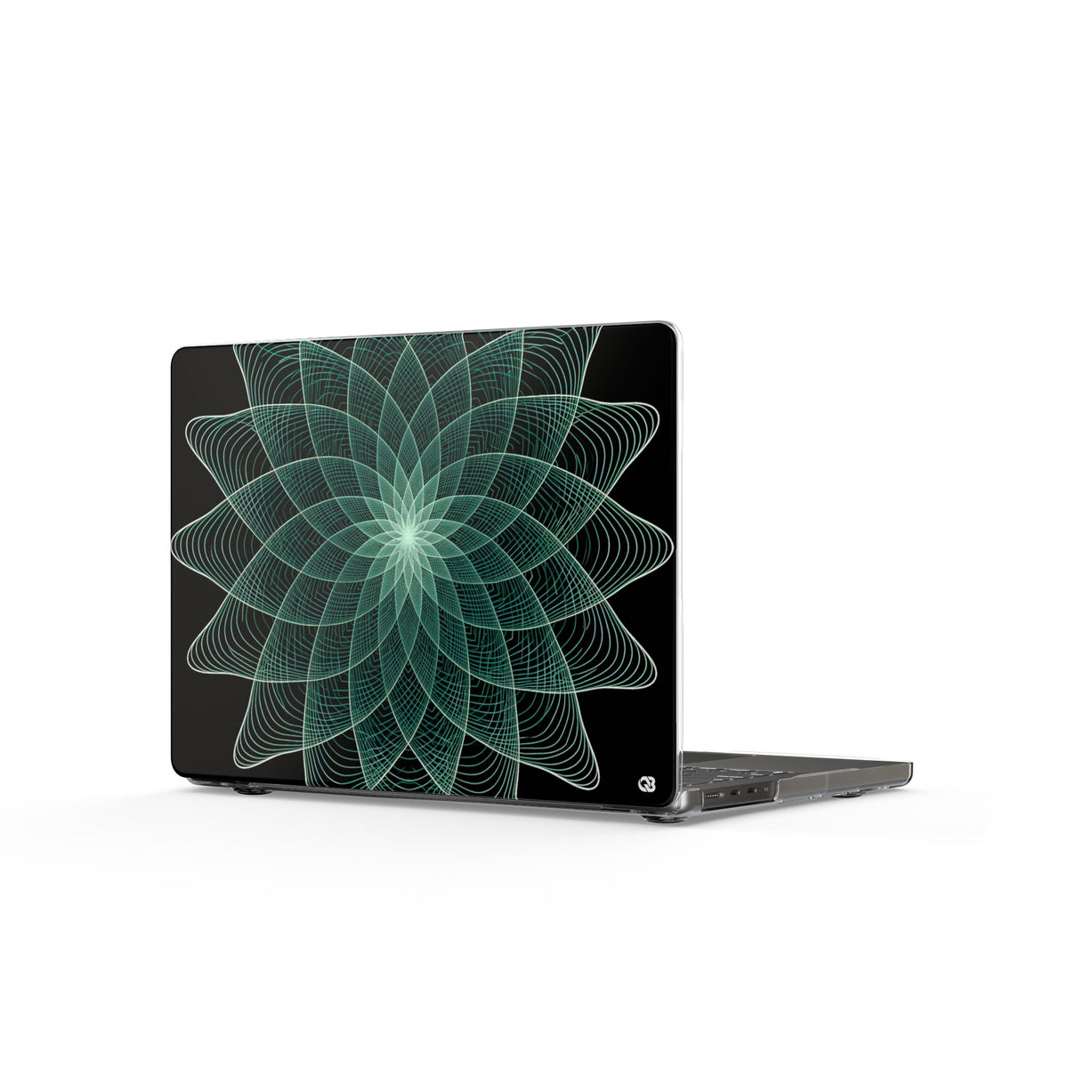 Harmonic Orbit Bloom · Clear Hard Case for MacBook · Green