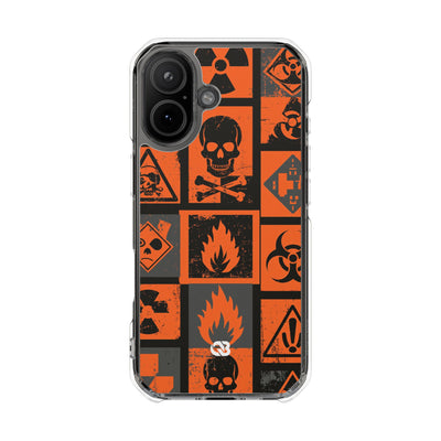 Urban Hazard · Clear Impact Magnetic Phone Case for iPhone · Orange