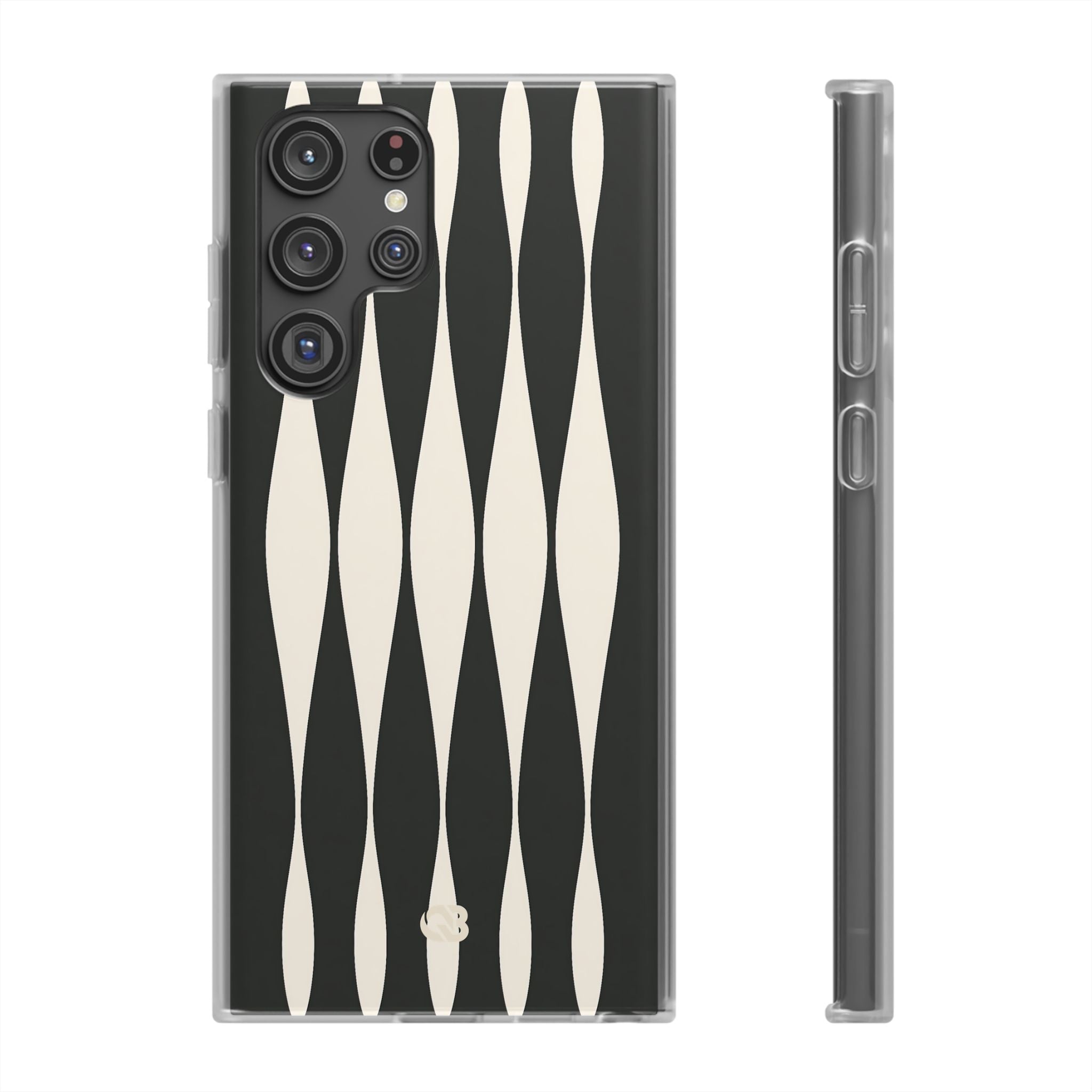 Black Lite Phone Case for Samsung - Ivory Spindle Grid