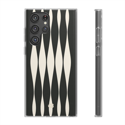 Black Lite Phone Case for Samsung - Ivory Spindle Grid