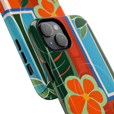 Vivid Jungle Collage · Tough+ Coque de téléphone pour iPhone · MagSafe