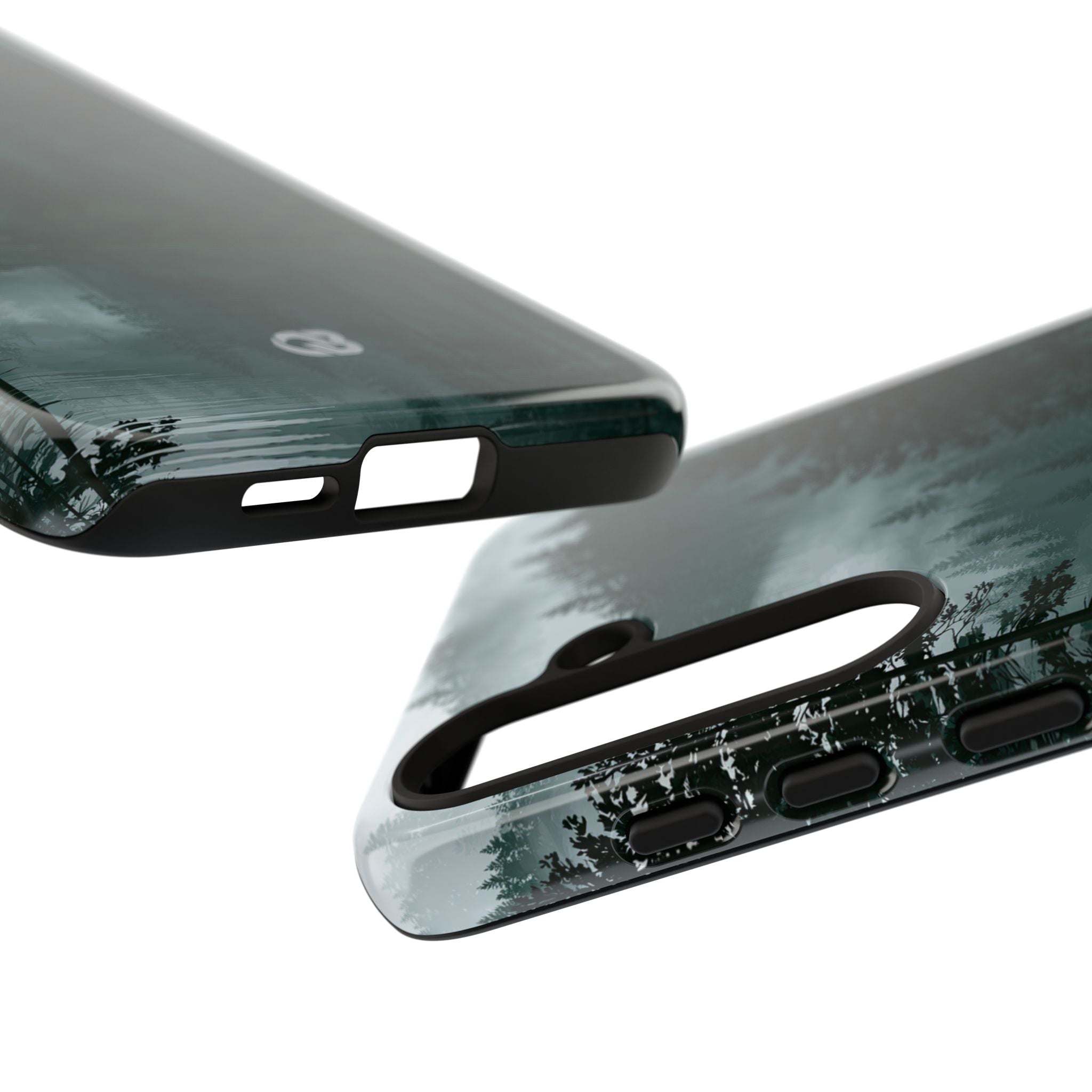 Green Tough Phone Case for Samsung - Misty Evergreen Mirror