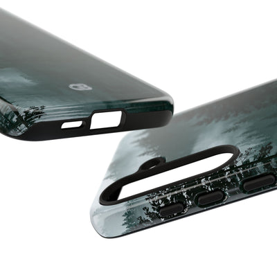 Green Tough Phone Case for Samsung - Misty Evergreen Mirror