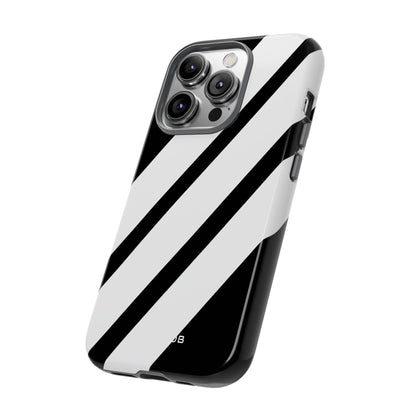 Diagonal Bands Noir iPhone 14 Pro Case - Tough