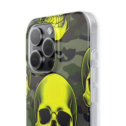 Neon Skull Camo iPhone 15 Pro Max Case - Soft