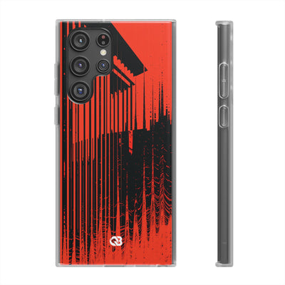 Red Lite Phone Case for Samsung - Crimson Brutalist Distortion