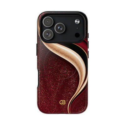 Gilded Crimson Flow · Tough 2.0 Magnetic Phone Case for iPhone · Red