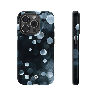 Black Tough Phone Case for iPhone - Silver Orbit Glow