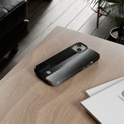 Black Tough Phone Case for iPhone - Brutalist Pixel Monolith
