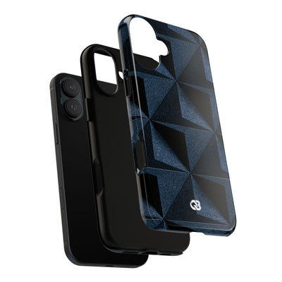 Blue Tough Phone Case for iPhone - Indigo Basalt Facets
