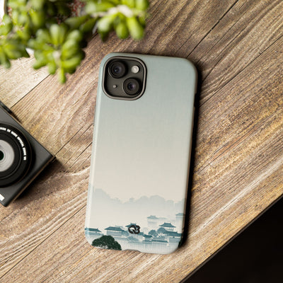 Blue Tough Phone Case for iPhone - Mist Valley Pagoda