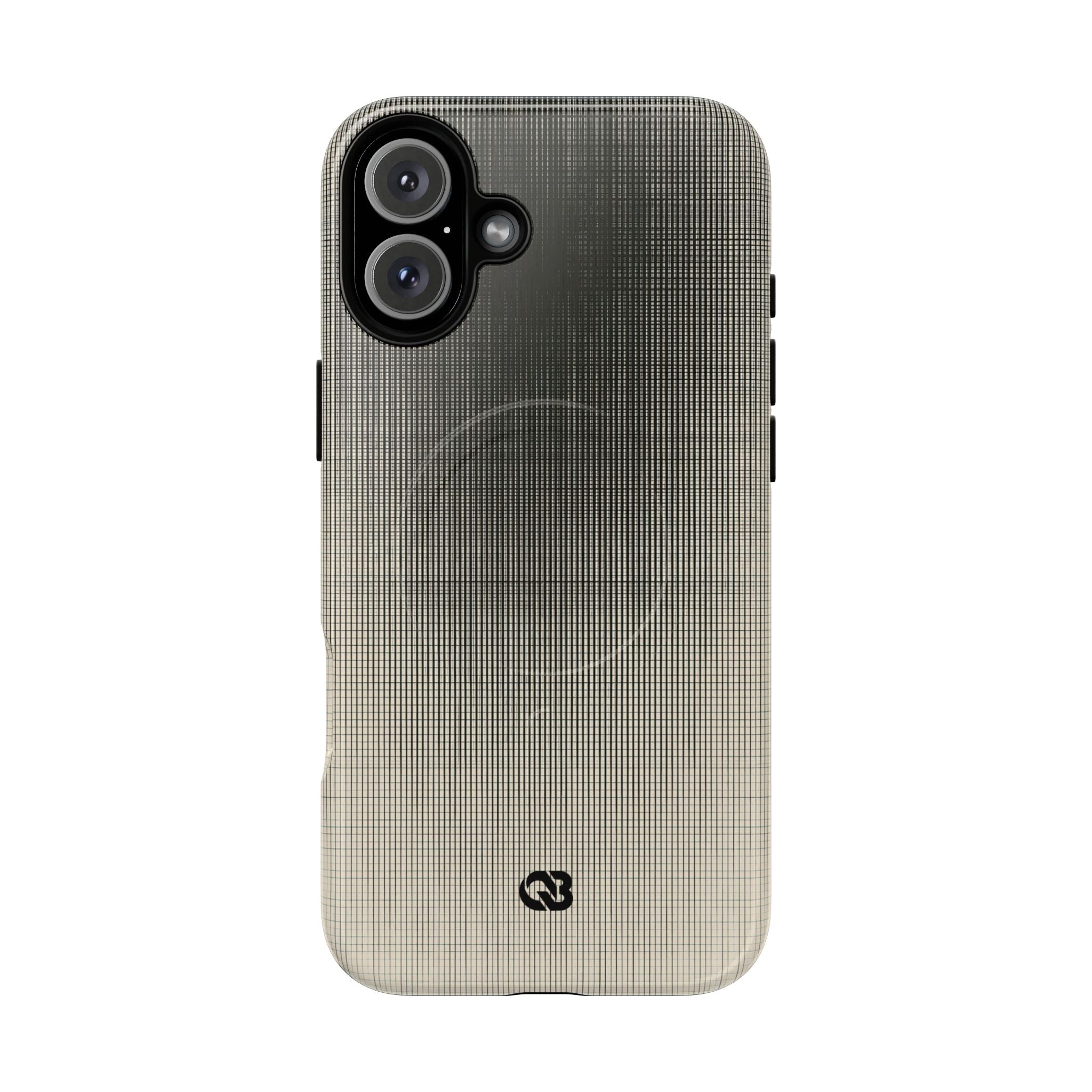 Beige Tough 2.0 Magsafe Phone Case for iPhone - Carbon Screen Grid