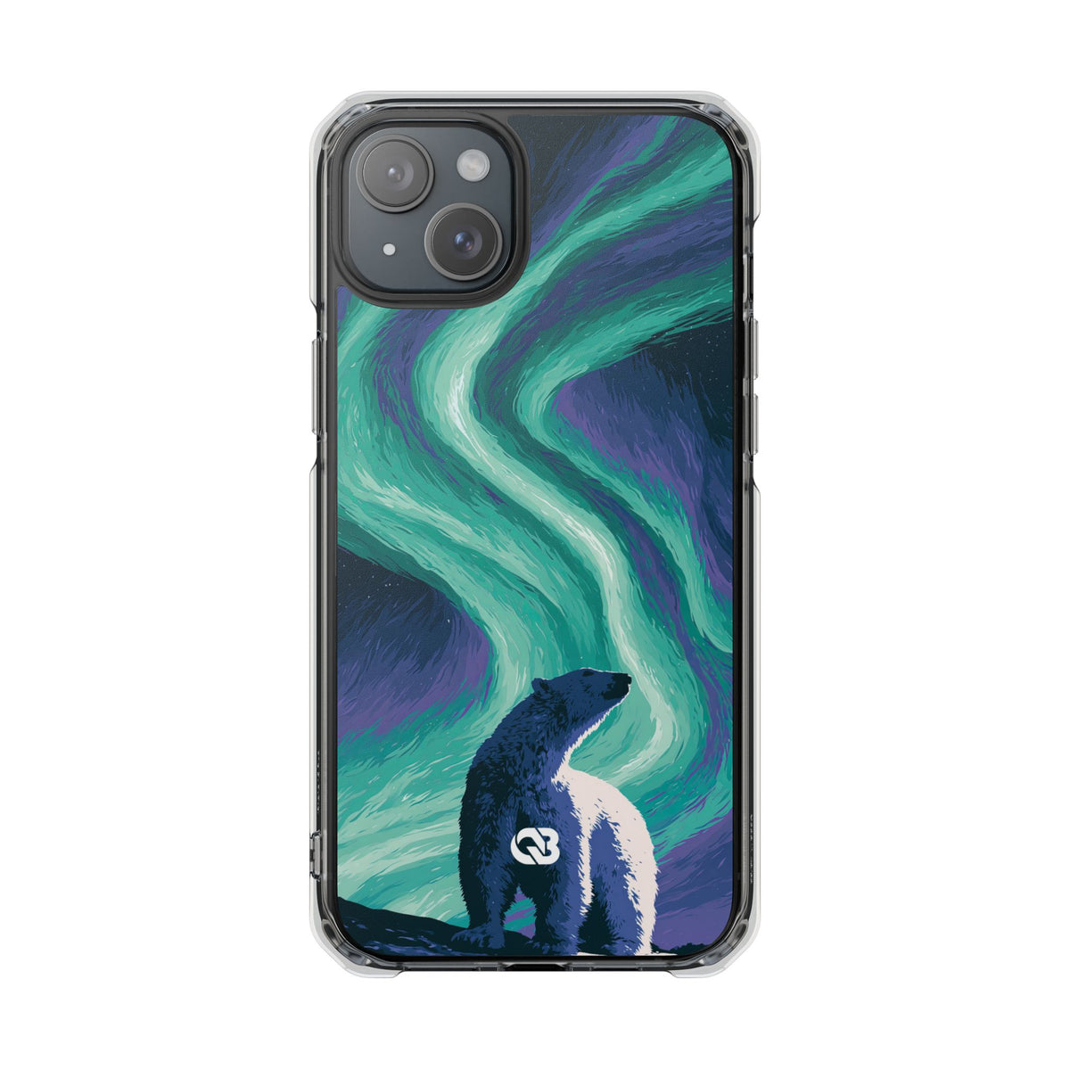 Arctic Aurora Bear · Clear Impact Magnetic Phone Case for iPhone · Teal