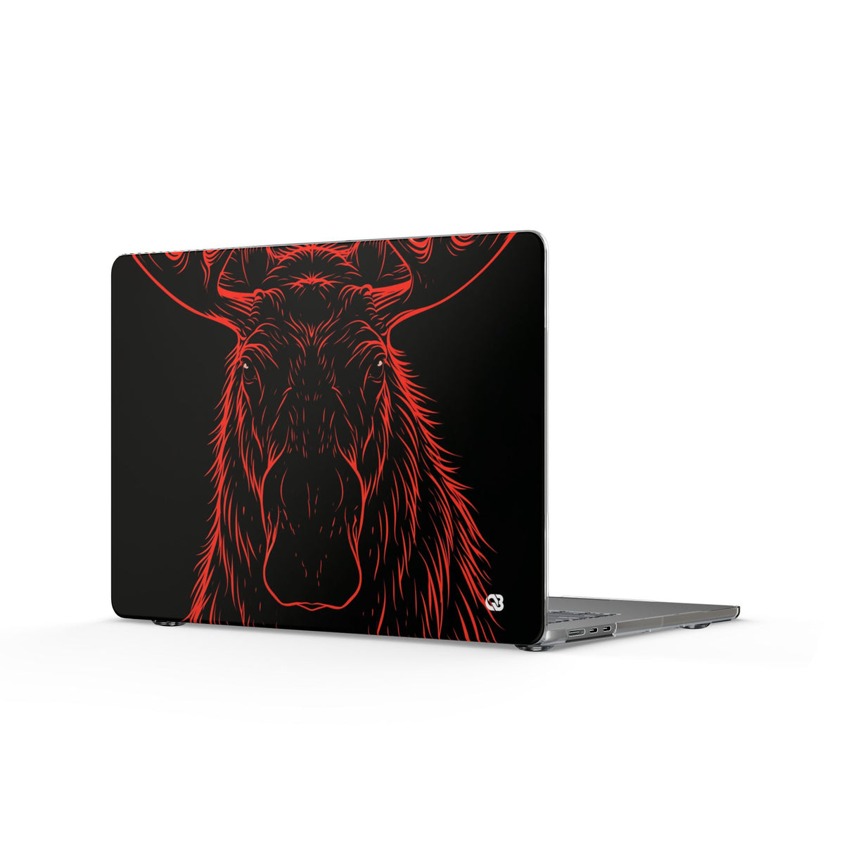Crimson Horizon Moose · Clear Hard Case for MacBook · Black