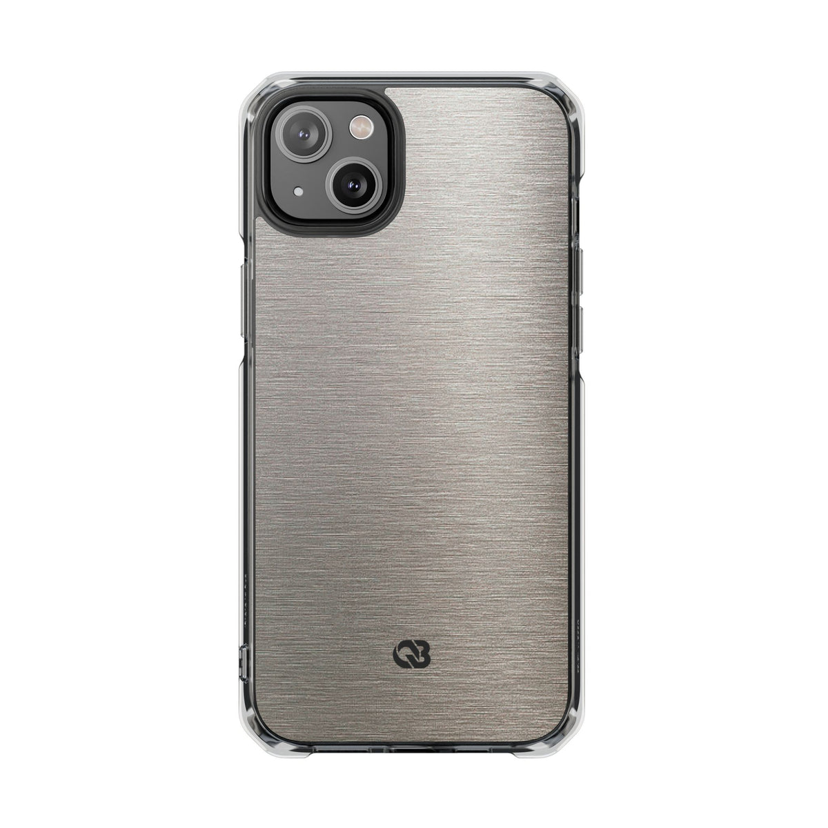 Brushed Silver Alloy · Clear Impact Magnetic Phone Case for iPhone ·  Silver