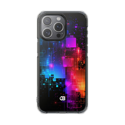Spectral Circuit Grid · Clear Impact Magnetic Phone Case for iPhone · Black