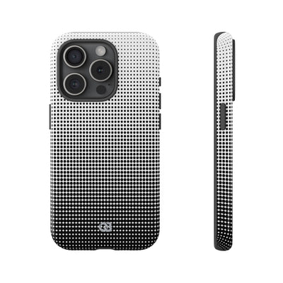 Black Tough Phone Case for iPhone - Obsidian Halftone Flux